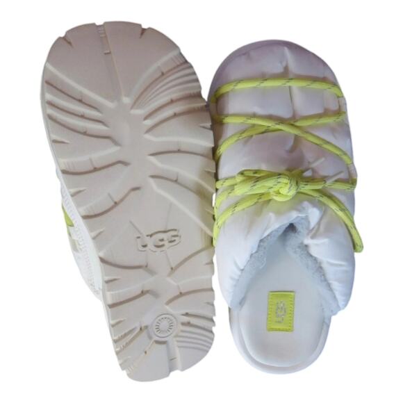 UGG Spaceslider Tech Slide Platform Lug Sole White Casual‎ Slide Slipper Size 10 - Picture 4 of 10